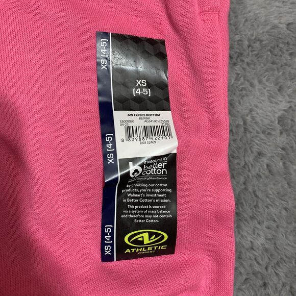 Girls Athletic Works Loose Pants Polyester Joggers Pink Various Sizes - Picture 4 of 7
